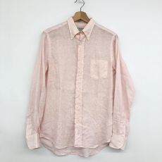 インディビジュアライズドシャツ/ボタンダウンシャツ/ストライプ/リネン/ピンク