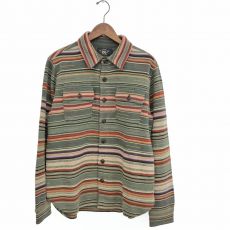 ダブルアールエル/長袖シャツ/Native×Horizontal Stripe Loose Knit Jacket/コットンリネン/マルチ