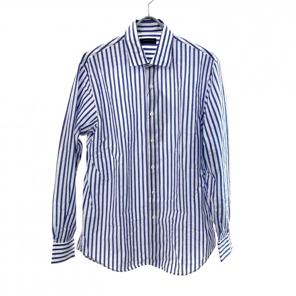 トゥモローランド/コットンシアサッカーセミワイドカラーシャツ/63-01-42-01304-TN/24SS/ブルー
