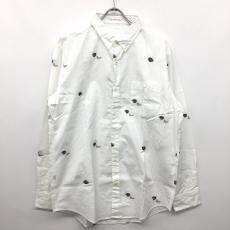 パパス/ボタンダウンシャツ/靴刺繍/ホワイト