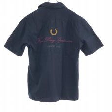 フレッドペリー/エンブロイダリー半袖シャツ/Embroidered Revere Collar S/S Shirt/M8646/ネイビー