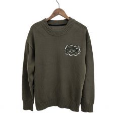 サカイ×エリックヘイズ/クルーネックニット/Code Emb Knit Pullover/23-02986M/23SS/カーキ