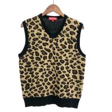 シュプリーム/ニットベスト/Leopard Knit Vest/ブラウン/使用感