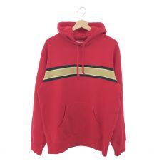 シュプリーム/パーカー/Chest Stripe Logo Hooded Sweatshirt/19ss/レッド