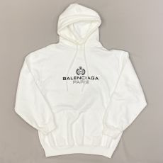 バレンシアガ/フーディパーカー/ロゴ/ホワイト