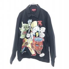 シュプリーム×ダニエルジョンストン/ワークジャケット/Embroidered Work Jacket/20SS/ブラック