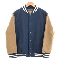 スクーカム/スタジアムジャケット/Light Varsity Jacket/SK23101/ネイビー×ブラウン