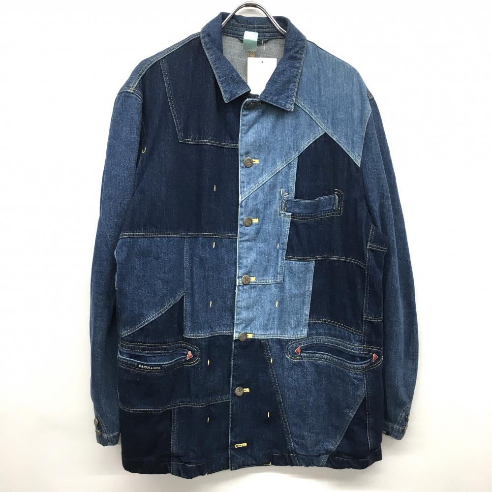 大きいサイズ パッチワークデニムカバーオール 個性的 ALFRED DUNNER