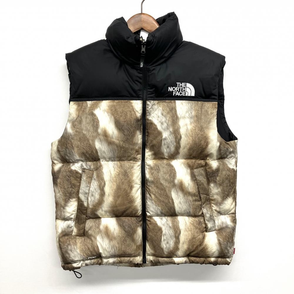 ザノースフェイス×シュプリーム/ダウンベスト/Fur Print Nuptse  Vest/13AW/ND01341/ブラウンの高価買取【リサイクルティファナ】