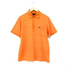 バーバリーゴルフ/ポロシャツ/チェック模様/オレンジ/ゴルフウェア