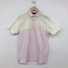 マンシングウェア/半袖ポロシャツ/ホワイトxピンク/ゴルフウェア