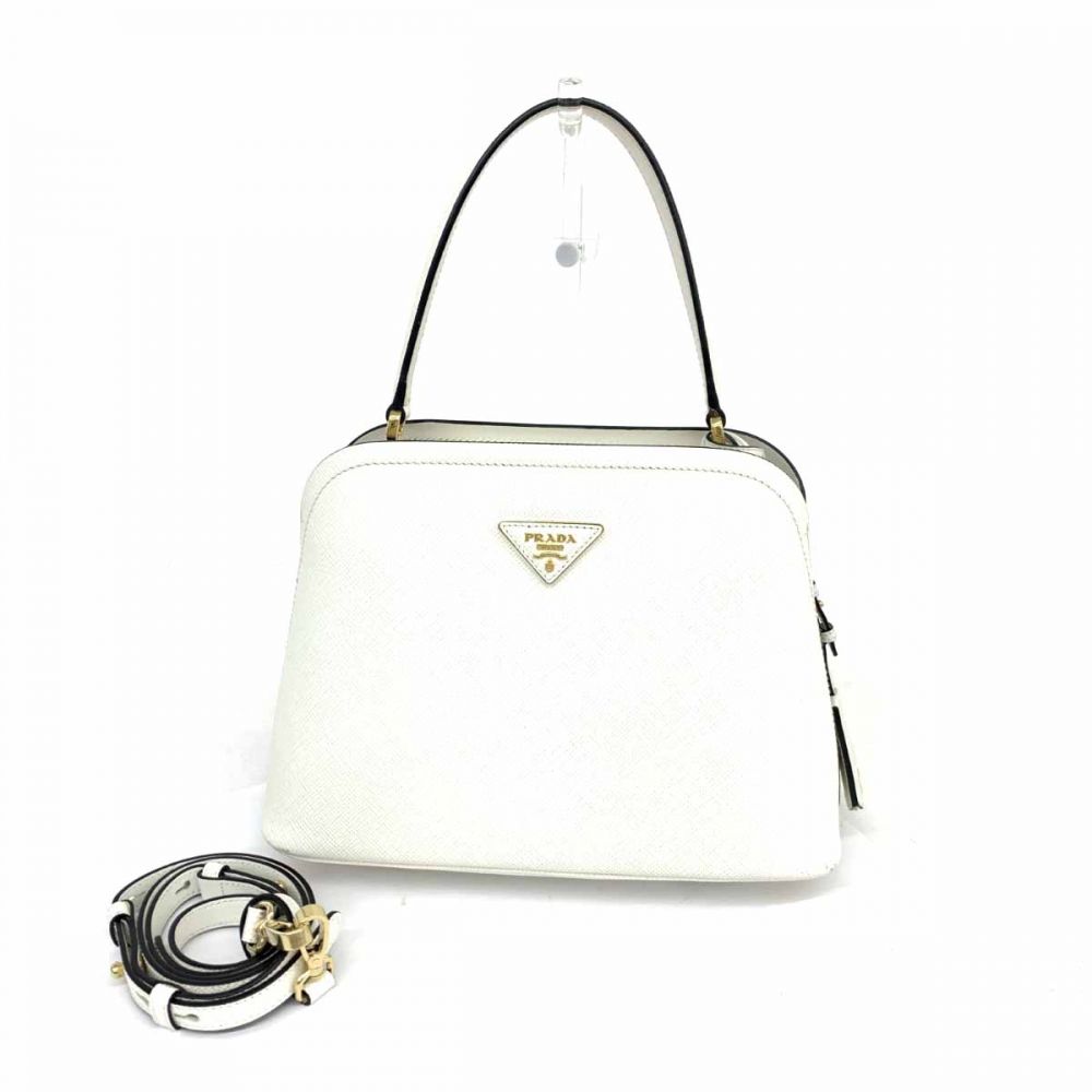 PRADA プラダ サフィアーノ 2wayバッグホワイト|レディース PRADA プラダ サフィアーノ 2wayバッグホワイト|レディース