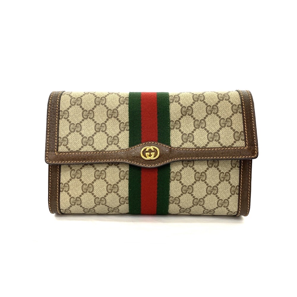 新品】GUCCI ポートフォリオ クラッチバッグ シェリーライン レザー-