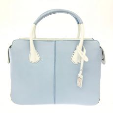 ギンザカネマツ/ハンドバッグ/レザー/ブルー/型崩れ有