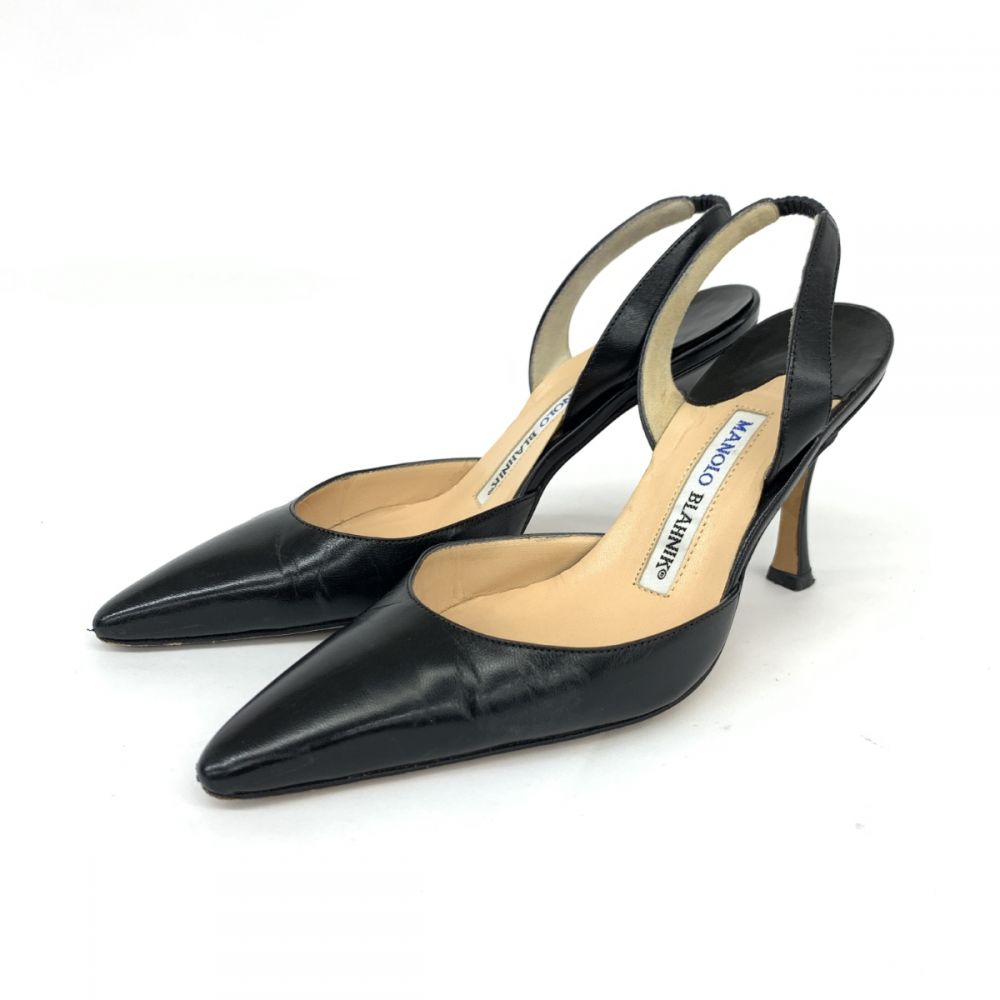 Manolo Blahnik 黒 バックストラップパンプス 34 - iplace.co.il