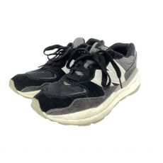 ニューバランス/スニーカー/57/40/レザー/ブラック/傷有