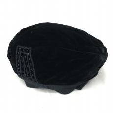 アキオヒラタ/ベレー帽/ベロア/ブラック