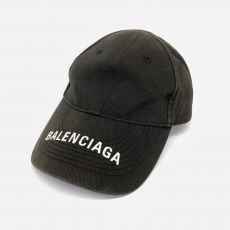 バレンシアガ/キャップ/VISOR LOGO CAP/ロゴ刺繍/ブラック