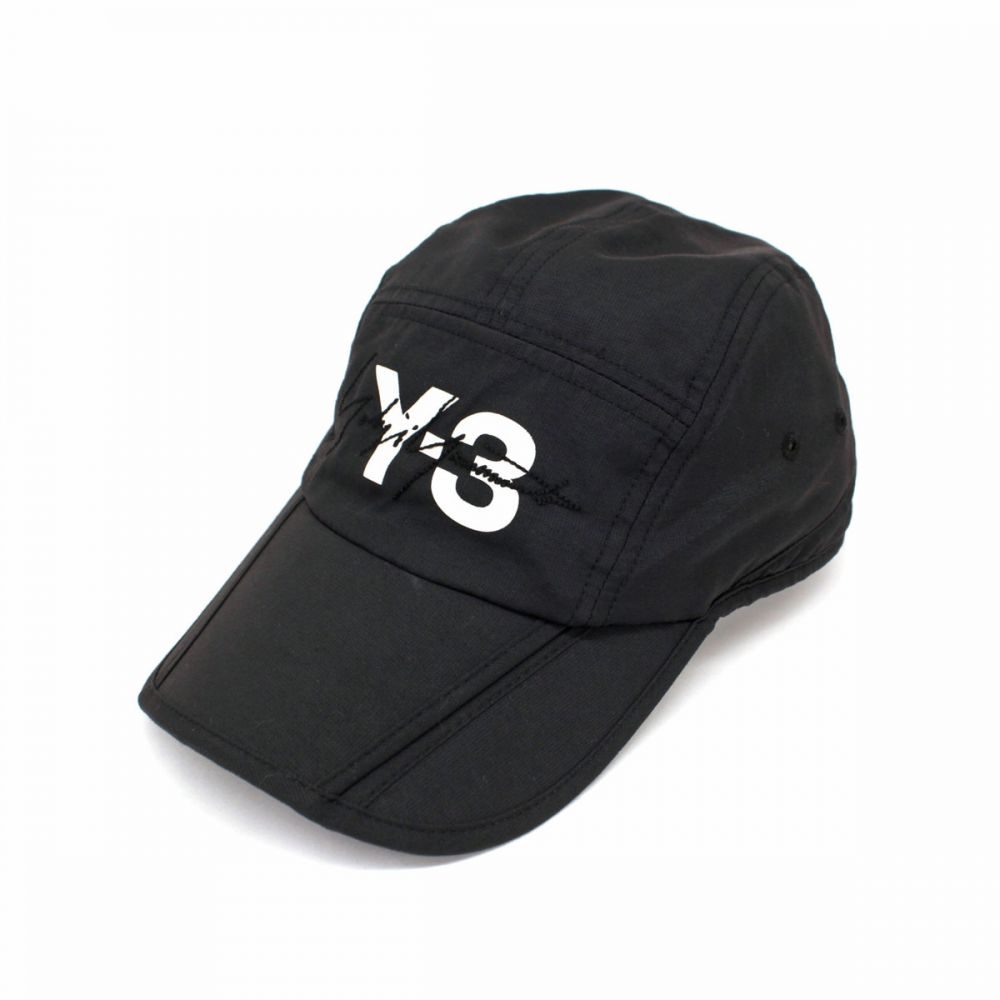 Y-3/ロゴプリントキャップ/DT0888/FOLDABLE CAP/2018AW/ナイロン/ブラック/表示タグ無