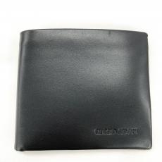 ジョルジオアルマーニ/二つ折り財布/レザー/ブラック