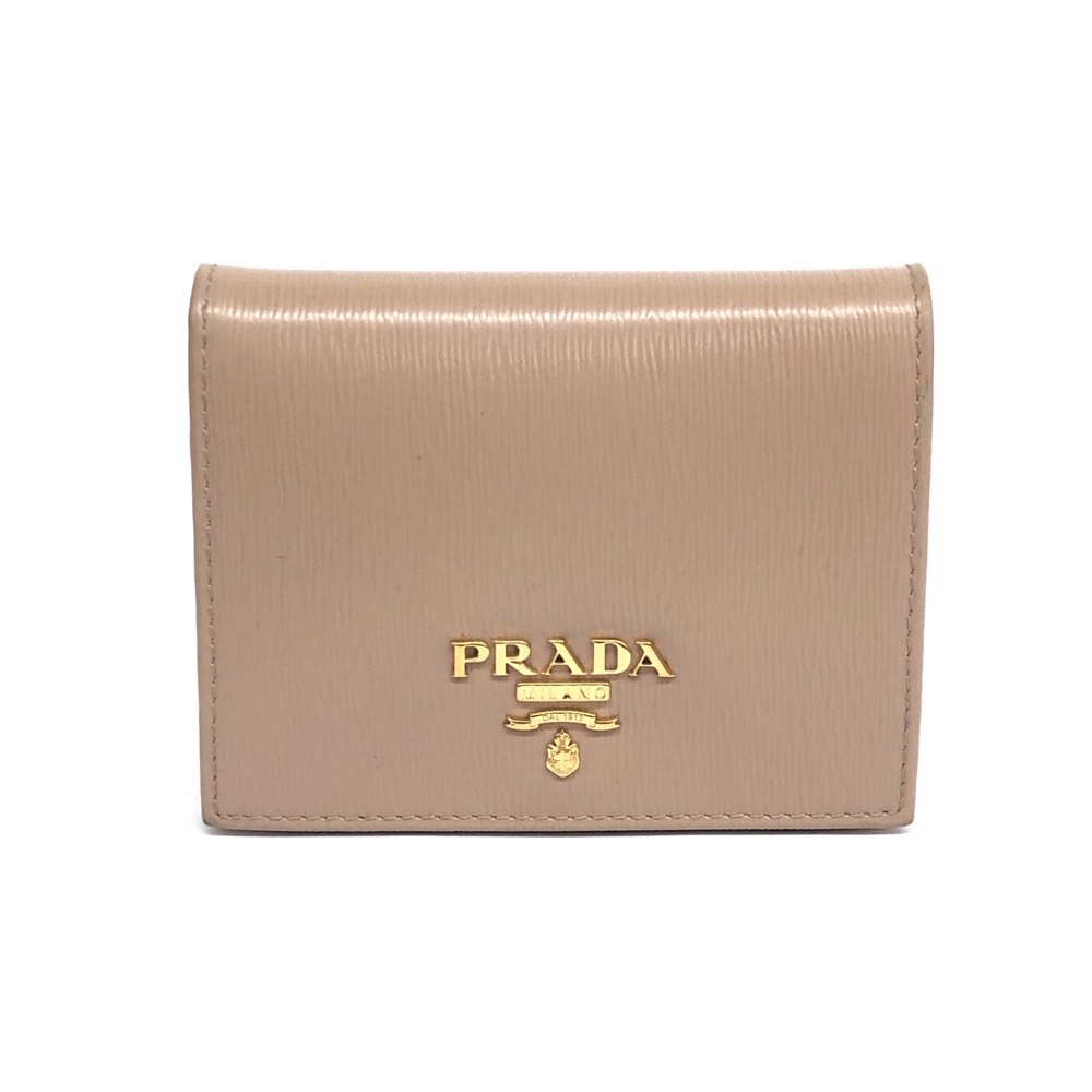 【外観未使用】PRADA プラダ 二つ折り財布 レッド ヴィッテロムーブ リボン
