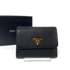 プラダ/三つ折り財布1MH840/サフィアーノ/ブラック