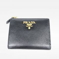 プラダ/二つ折り財布/1ML023/レザー/ブラック