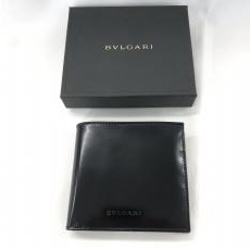 ブルガリ/二つ折り財布/レザー/ブラック