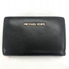 マイケルコース/二つ折り財布/レザー/ブラック