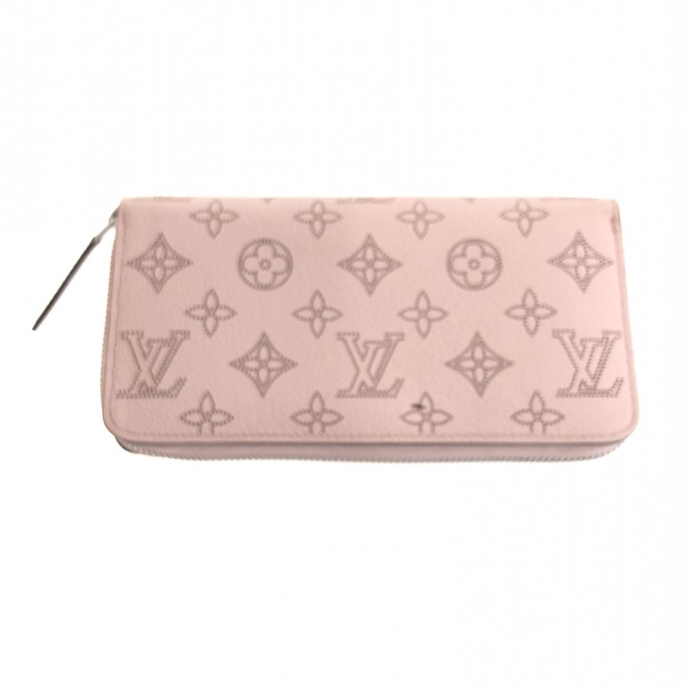 ルイヴィトン/ラウンドファスナー長財布/M61868/ジッピーウォレット/マヒナ/ライトピンク/RFID/汚れ有