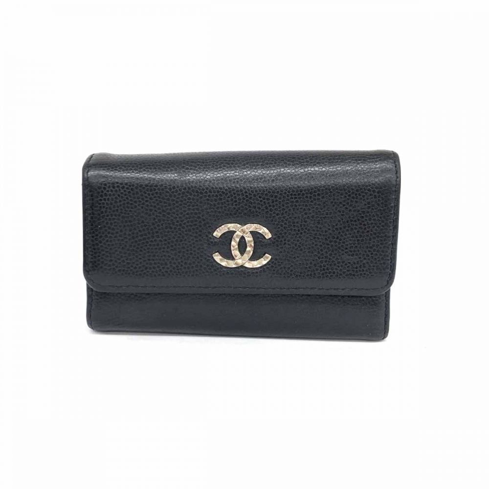 ファッション小物CHANEL⭐デカココキーケース黒 - キーケース