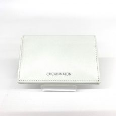CKカルバンクライン/カードケース/ロゴ/レザー/ホワイト/箱付