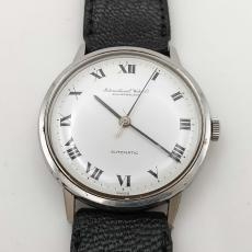 IWC/自動巻腕時計/シャフハウゼン/SS×レザー/シルバー×ブラック/不動/ベルト社外/全体ダメージ