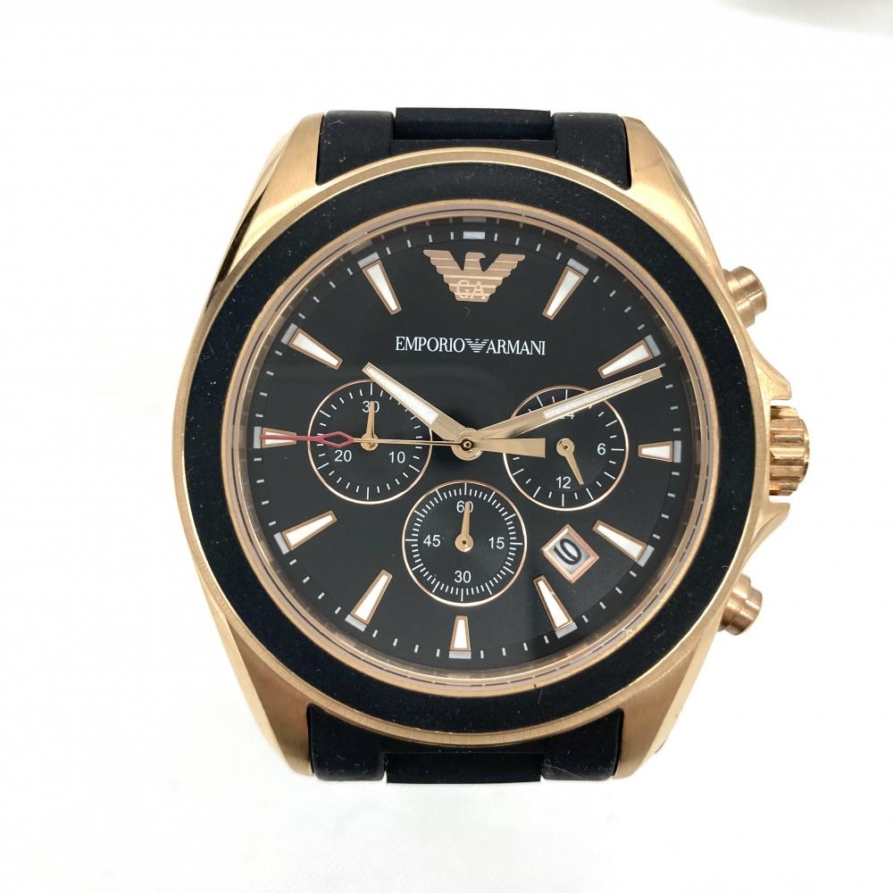 エンポリオアルマーニ/腕時計/AR-6066/SS×ラバー/ブラック×ゴールドカラー