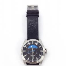 ディーゼル/腕時計/DZ-1659/クオーツ/革xSS/ブラックxシルバー