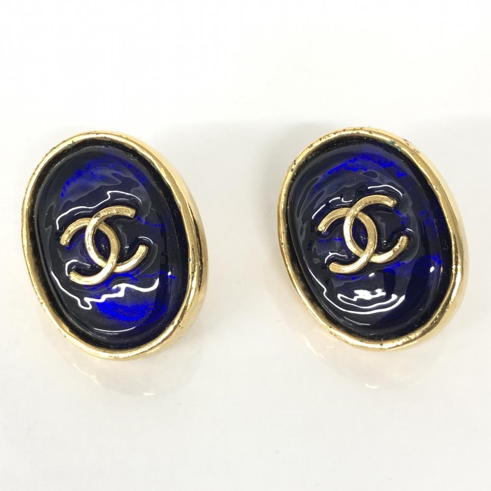 おすすめ 90´S VINTAGE CHANEL 90 イヤリング 希少90 COCO カラーストーン アクセサリー