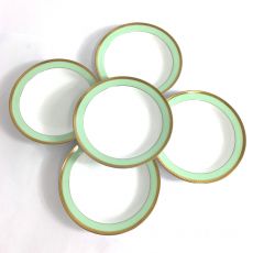 大倉陶園/プレート5枚セット/14cm/メイグリーン/色蒔/金彩