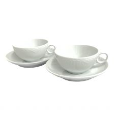 ロイヤルコペンハーゲン/カップ＆ソーサー2客セット/ホワイトフルーテッド
