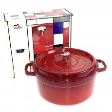 ストウブ/ピコココットラウンド/レッド/26㎝/4.6L/汚れ有/箱付き