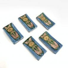源右衛門/箸置き5客セット/染錦/古伊万里風/割濃文