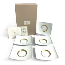 深川製磁/茶托/ホワイト/舟型/大サイズ/5客セット/箱付