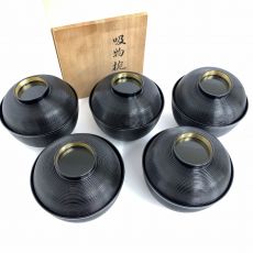 象彦/漆器/吸物椀/5客揃/共箱