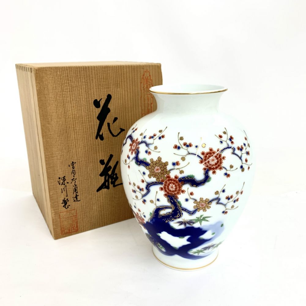 深川製磁/花瓶/金彩岩梅/21cm/箱付の高価買取【リサイクルティファナ】