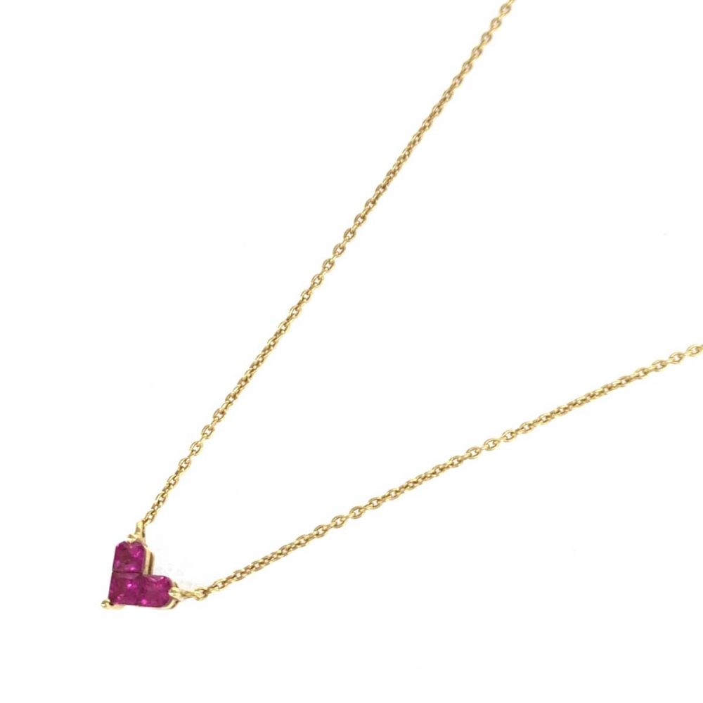 スタージュエリー/ネックレス/ミステリアスハート/ルビー0.25ct/K18YG/総重量2.0g/Gカード付