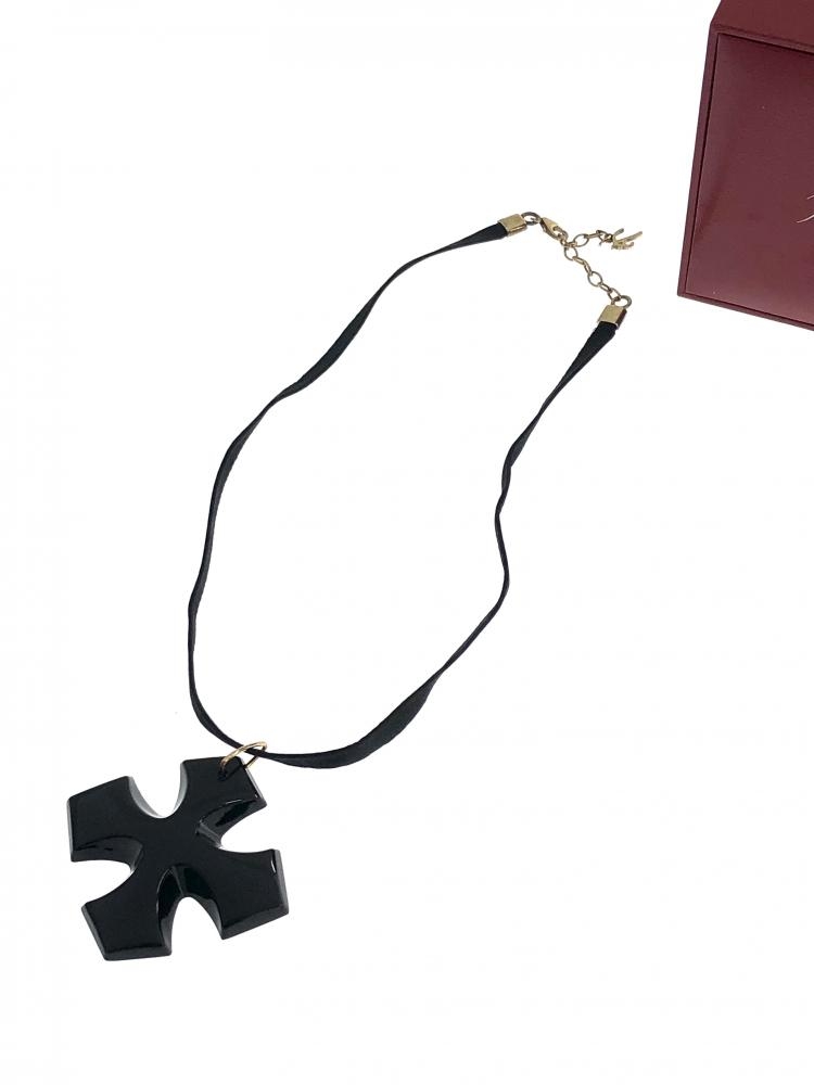 バカラ/ネックレス/オクシタン/クロスペンダント/トップループ750×シルバー留め具/金具くすみ